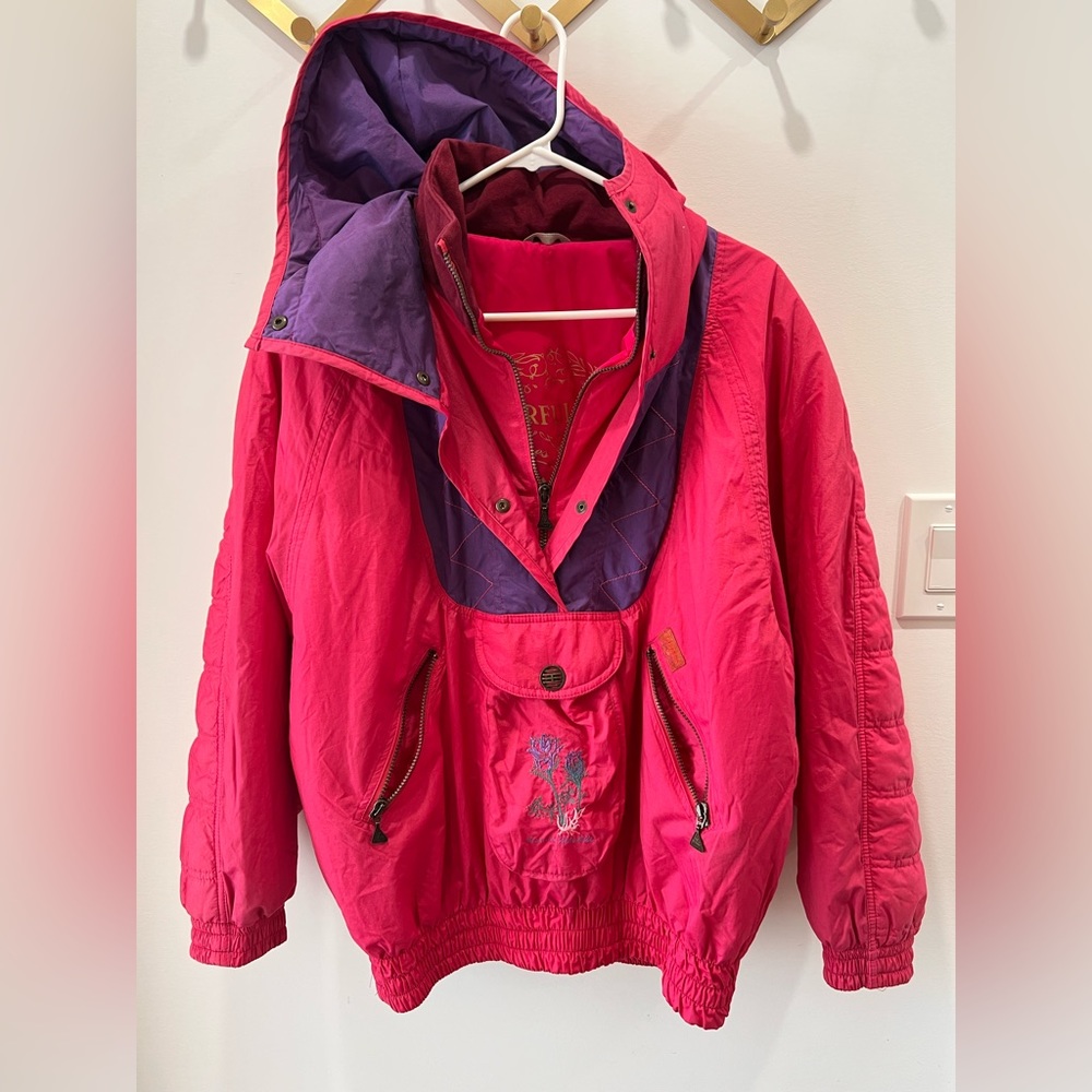 Vintage Luhta Sport Ski Jacket Anemone Embroidered Quilted US 6 EUR 34 / MD